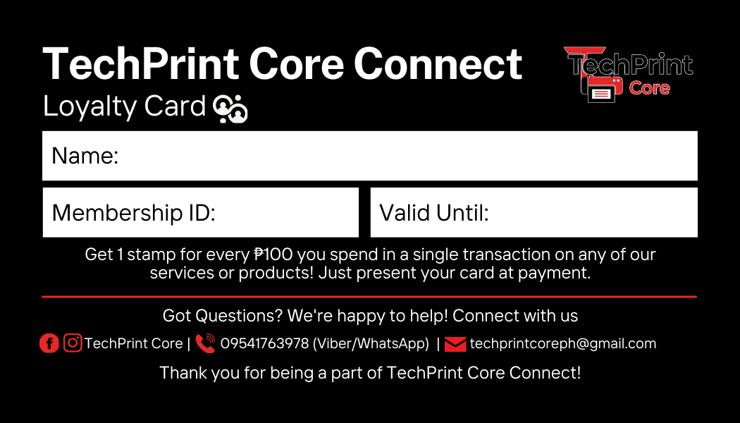 TechPrint Core Connect Card Front